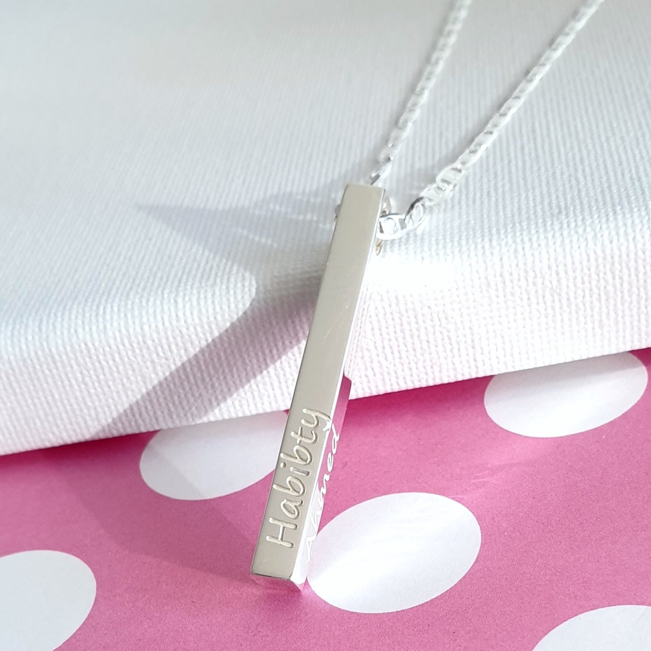 Men's Square Bar Necklace with Engraving