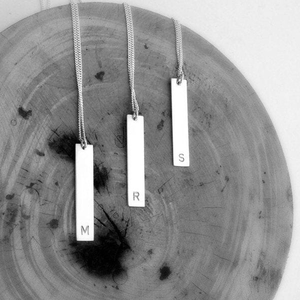 Men's Bar Necklace with Engraving