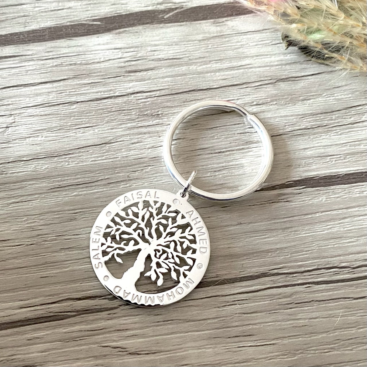 Family Tree Keyring with Family Names