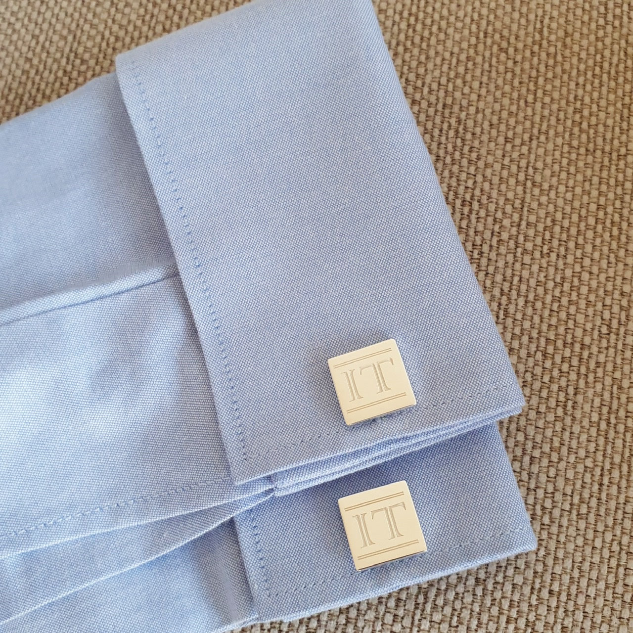 Customized Square Cufflinks with Initials Monogram