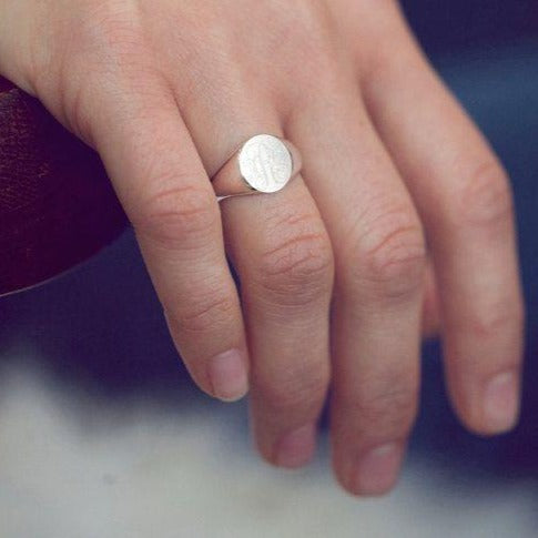 Personalized Signet Ring with Initial Alphabet