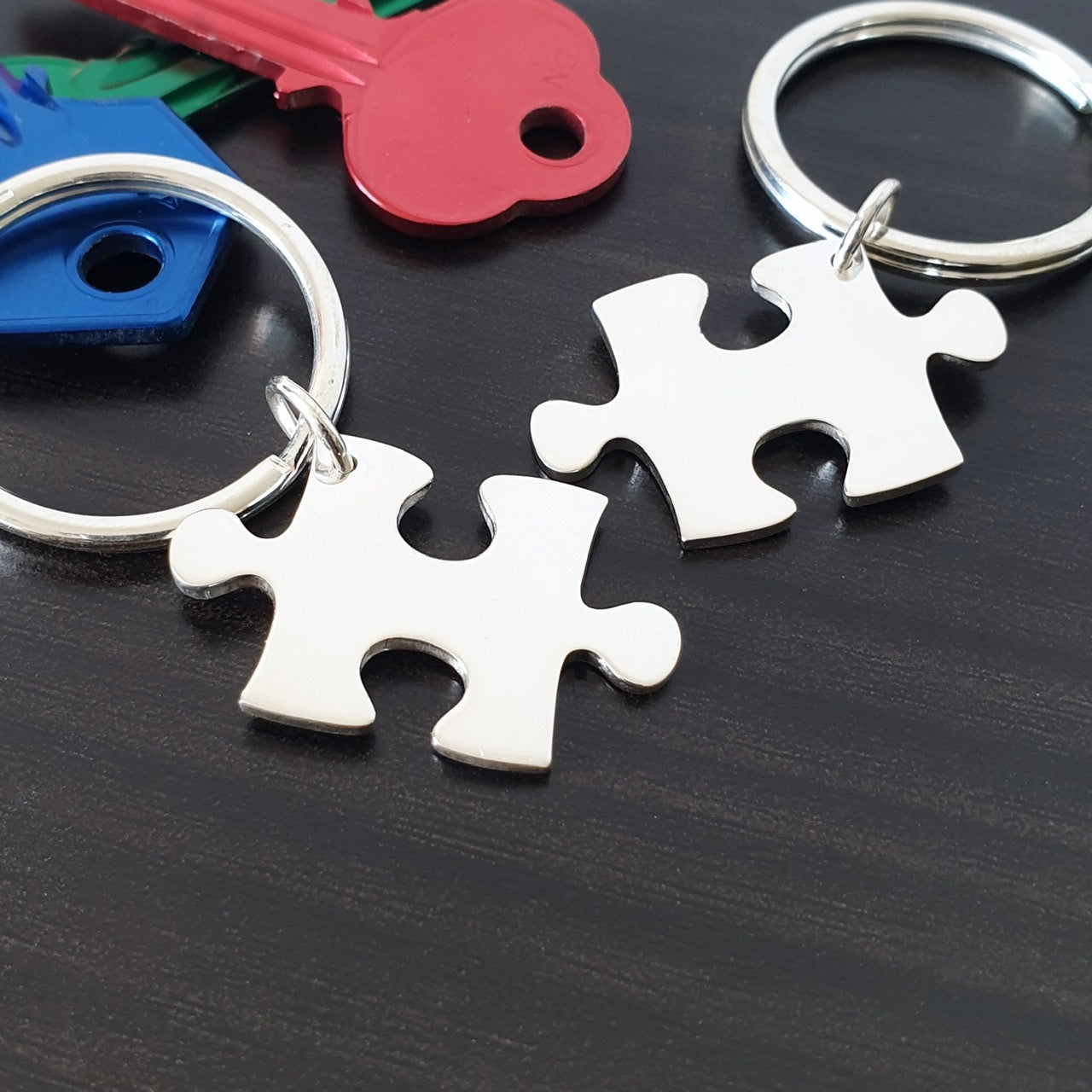 Customized Puzzle Key Rings Set for Couples