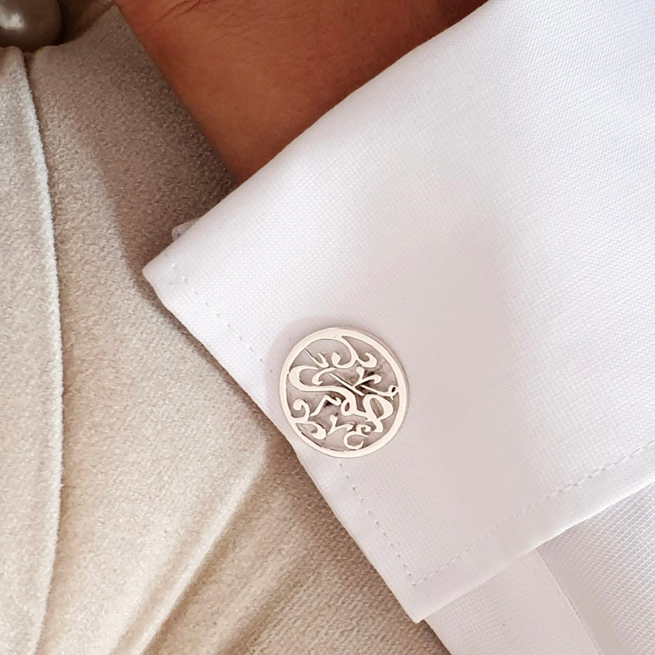 Personalized Cufflinks with Arabic Calligraphy