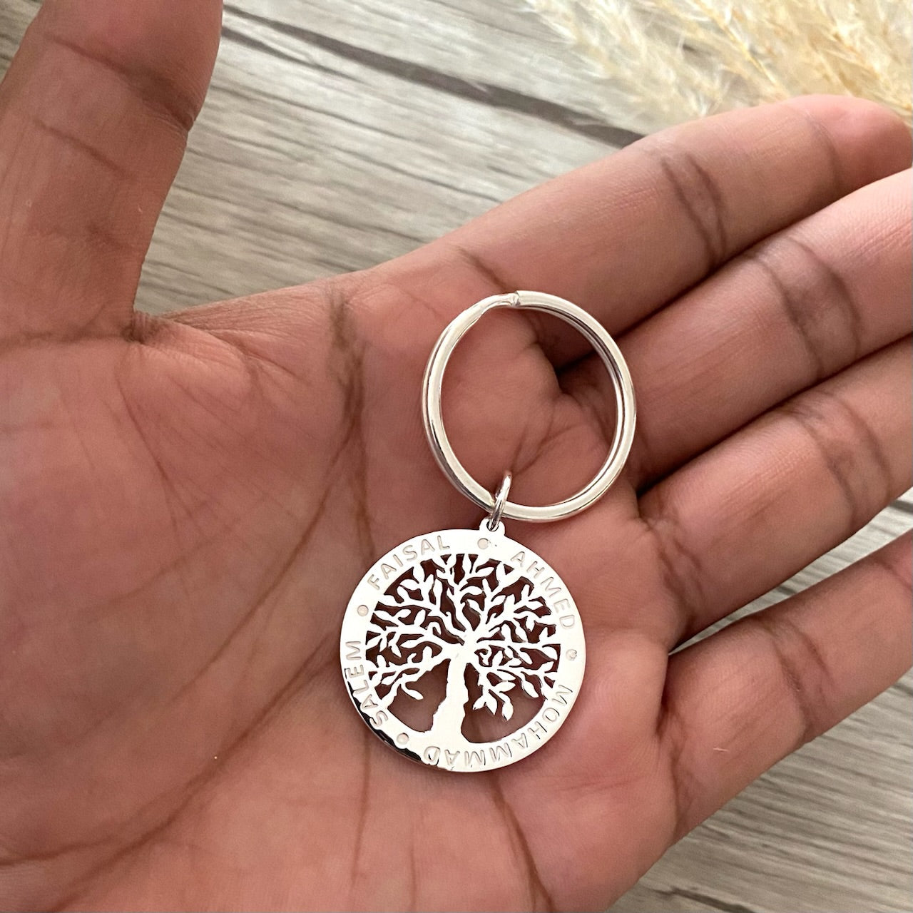 Family Tree Keyring with Family Names