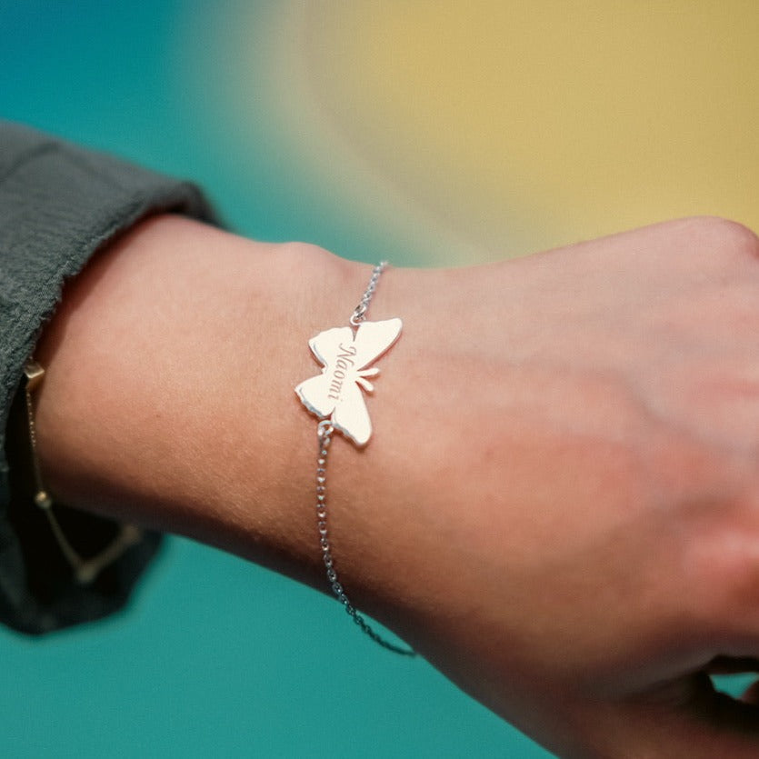 Butterfly Bracelet with Engraving